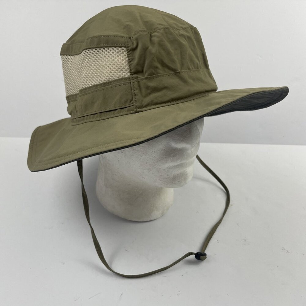 Columbia Boonie Hiking Hat Adult Adjustable Beige Mesh Vent Chin Strap Nylon